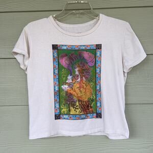 Pink Floyd Beige Crewneck Marquee London Graphic Tshirt Cropped Tee Womens Large